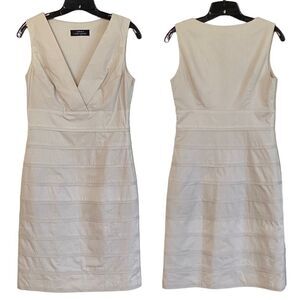 Robert RodriguezTan Tiered Sleeveless Sheath Dress Sz 8
